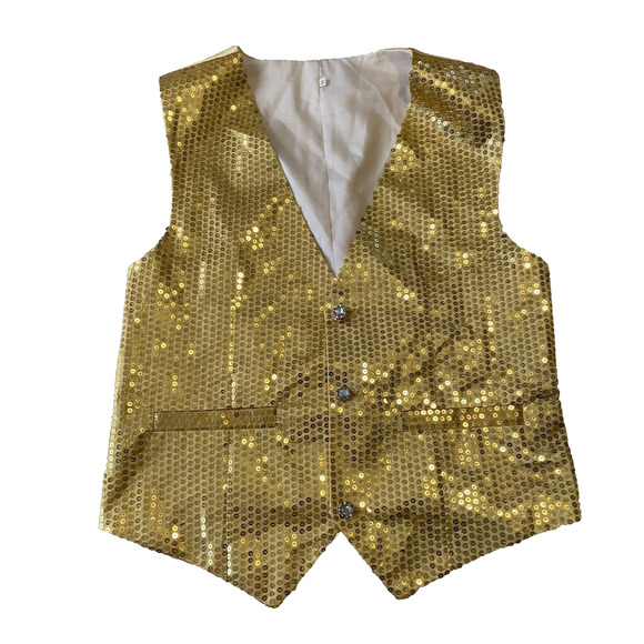Sequin Performance Vest Unisex Mens Womens Medium Dance Waistcoat Fancy Vest - Picture 1 of 9